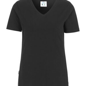 Moderne strækbar T-shirt med V-hals. Slim fit. OEKO-TEX 100 certificeret.