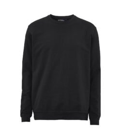 Sweater med rund halsudskæring i 100 % forkrympet bomuld. Ubørstet. Forstærket i nakken. OEKO-TEX 100 certificeret.