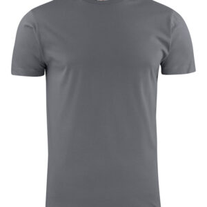 Moderne T-shirt med fremfaldende skuldersømme og dobbelstikning på halsåbning. Firelags halsrib for at bevare formen bedre. OEKO-TEX 100 certificeret.