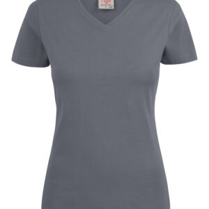 Moderne V-halset T-shirt med forstærkede skuldersømme og hals. Elastisk tolags rib i halsåbning. OEKO-TEX 100 certificeret. Findes i både herre- og damemodel.