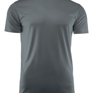 Funktion T-shirt med rund hals og interlock strik. Metervaren er spun dyed som er en indfarvningsmetode